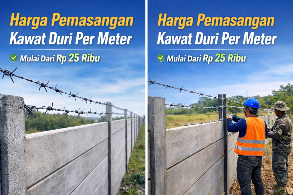 Harga Pemasangan Kawat Duri Per Meter Terbaru 2026 Murah, Cepat, dan Tahan Lama